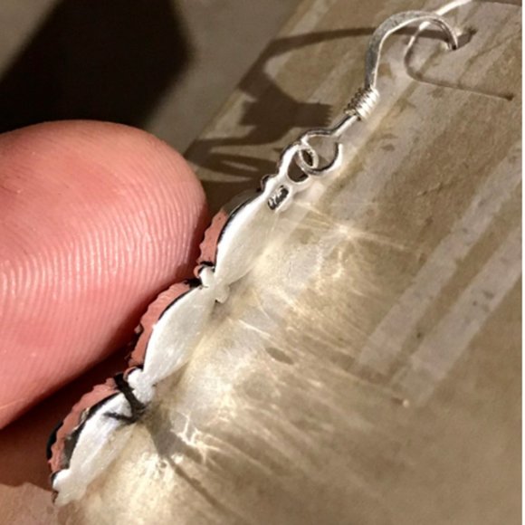 Sundance $128 NEW 1-1/2" Turquoise Coral Sterling Silver Dangle Drop Earrings - Picture 4 of 4